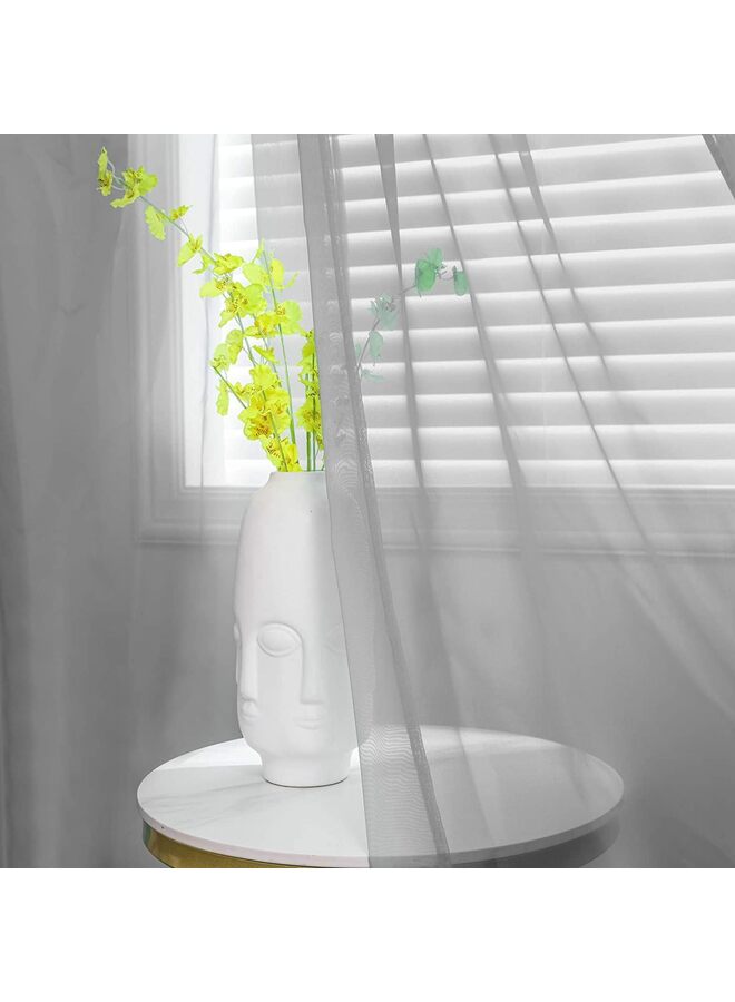 LAMAY Sheer Window Scarf Valance for Windows Sheer Scarf Curtainsfor Living Room Bedroom Curtain Drapes Wedding Party Canopy Bed - Image 2